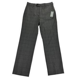 Michael Kors Mens Marvin Classic Fit Stretch Plaid Pants Gray Red 30x30
